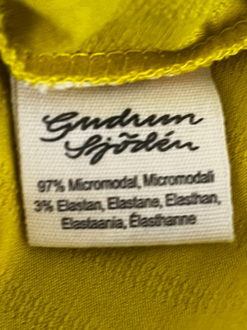 Gudrun Sjoden Woman's Yellow Ribbed Stretch Minimalist Maxi Skirt sz Lr - Picture 2 of 8